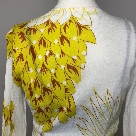 Anthropologie Sparrow White Yellow Floral Print Lightweight Cardigan Size S - Picture 9 of 13
